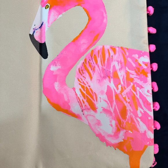 Flamingo Shoulder Beach Bag - Picture 2 of 3